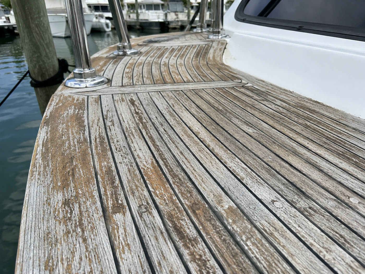 Teak restoration before